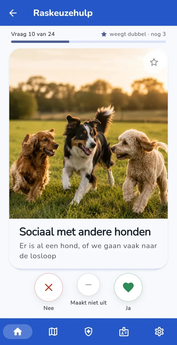 Raskeuzehulp in de SuperDoggo-app