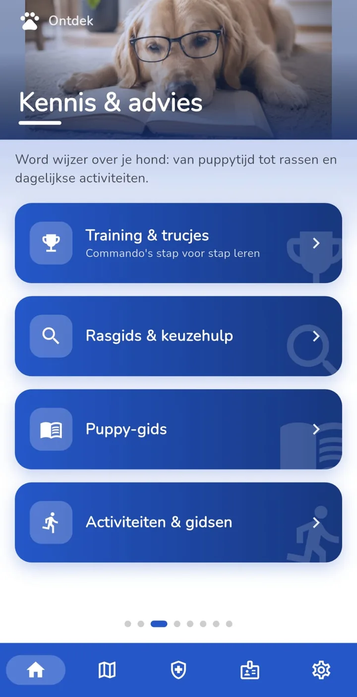 Kennis en advies in de SuperDoggo-app